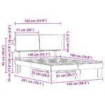 vidaXL Rám postele s čalúneným čelom Sivohnedá 140 x 190 cm – Obrázok 11