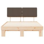 vidaXL Rám postele s čalúneným čelom Sivohnedá 140 x 190 cm – Obrázok 5