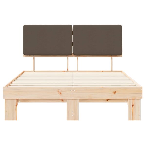 vidaXL Rám postele s čalúneným čelom Sivohnedá 140 x 190 cm – Obrázok 5