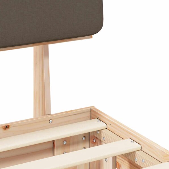 vidaXL Rám postele s čalúneným čelom Sivohnedá 140 x 190 cm – Obrázok 8