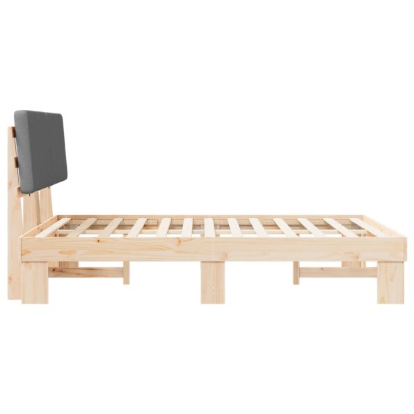 vidaXL Rám postele s čalúneným čelom Tmavo šedá 120 x 190 cm – Obrázok 6