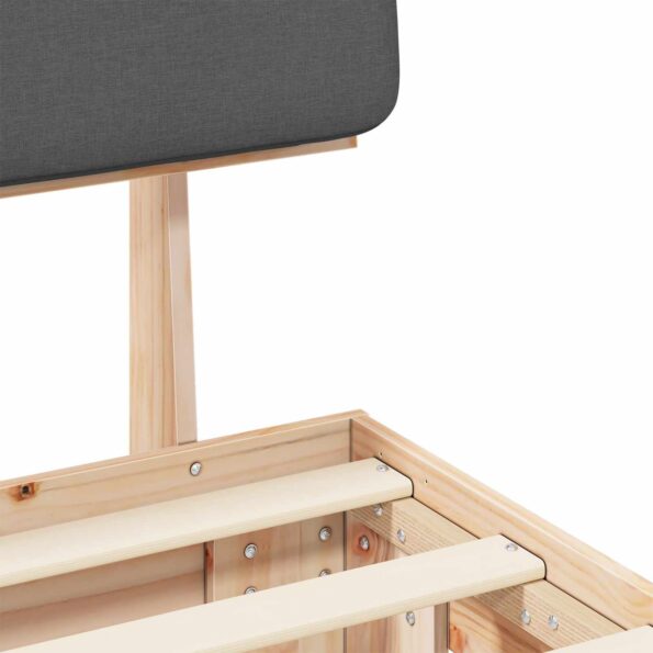 vidaXL Rám postele s čalúneným čelom Tmavo šedá 120 x 190 cm – Obrázok 8