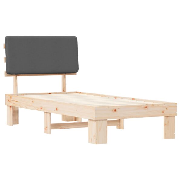 vidaXL Rám postele s čalúneným čelom Tmavo šedá 100 x 200 cm – Obrázok 4