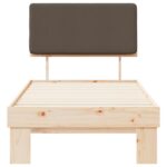 vidaXL Rám postele s čalúneným čelom Sivohnedá 90 x 200 cm – Obrázok 5