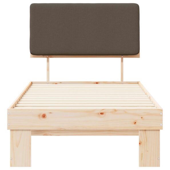 vidaXL Rám postele s čalúneným čelom Sivohnedá 90 x 200 cm – Obrázok 5