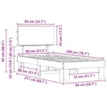 vidaXL Rám postele s čalúneným čelom Svetlosivá 80 x 200 cm – Obrázok 11