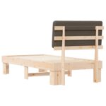 vidaXL Rám postele s čalúneným čelom Sivohnedá 90 x 190 cm – Obrázok 7