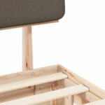 vidaXL Rám postele s čalúneným čelom Sivohnedá 90 x 190 cm – Obrázok 8