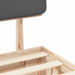 vidaXL Rám postele s čalúneným čelom Tmavo šedá 75 x 190 cm – Obrázok 8