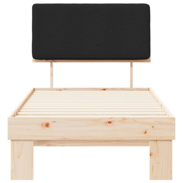 vidaXL Rám postele s čalúneným čelom Čierna 75 x 190 cm – Obrázok 5