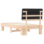 vidaXL Rám postele s čalúneným čelom Čierna 75 x 190 cm – Obrázok 7