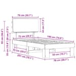 vidaXL Rám postele s čalúneným čelom Sivohnedá 75 x 190 cm – Obrázok 11