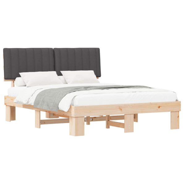 vidaXL Rám postele s čalúneným čelom Tmavo šedá 160 x 200 cm – Obrázok 2