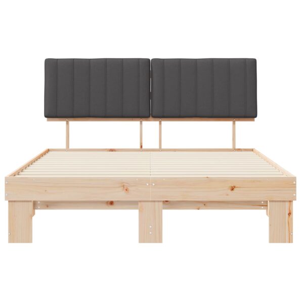 vidaXL Rám postele s čalúneným čelom Tmavo šedá 160 x 200 cm – Obrázok 5