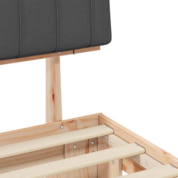 vidaXL Rám postele s čalúneným čelom Tmavo šedá 160 x 200 cm – Obrázok 8