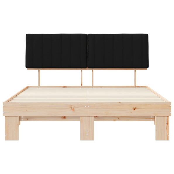 vidaXL Rám postele s čalúneným čelom Čierna 160 x 200 cm – Obrázok 5