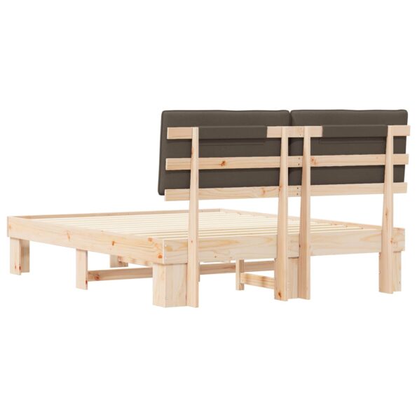 vidaXL Rám postele s čalúneným čelom Sivohnedá 150 x 200 cm – Obrázok 7