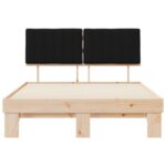 vidaXL Rám postele s čalúneným čelom Čierna 140 x 200 cm – Obrázok 5