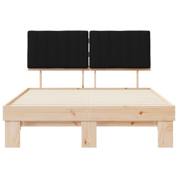 vidaXL Rám postele s čalúneným čelom Čierna 140 x 200 cm – Obrázok 5