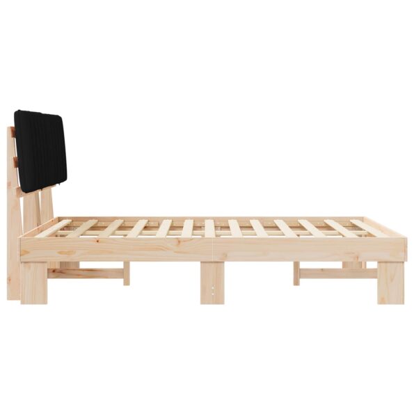 vidaXL Rám postele s čalúneným čelom Čierna 140 x 200 cm – Obrázok 6