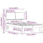 vidaXL Rám postele s čalúneným čelom Sivohnedá 120 x 200 cm – Obrázok 11