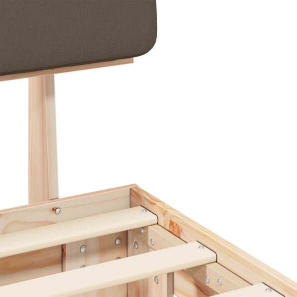 vidaXL Rám postele s čalúneným čelom Sivohnedá 120 x 200 cm – Obrázok 8