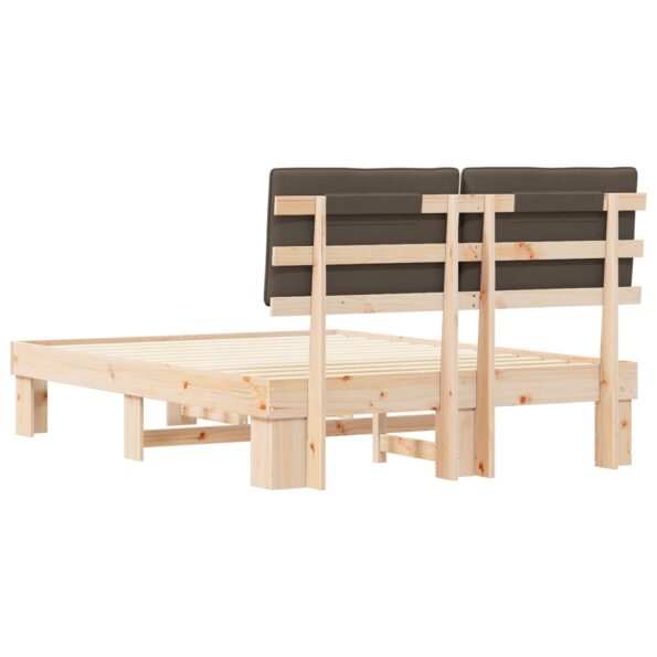 vidaXL Rám postele s čalúneným čelom Sivohnedá 140 x 190 cm – Obrázok 7
