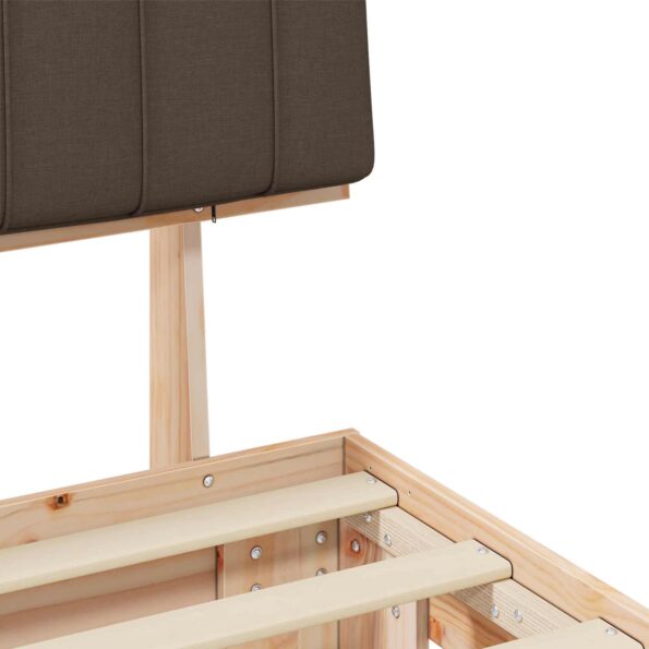 vidaXL Rám postele s čalúneným čelom Sivohnedá 140 x 190 cm – Obrázok 8