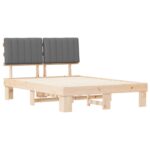vidaXL Rám postele s čalúneným čelom Svetlosivá 135 x 190 cm – Obrázok 4