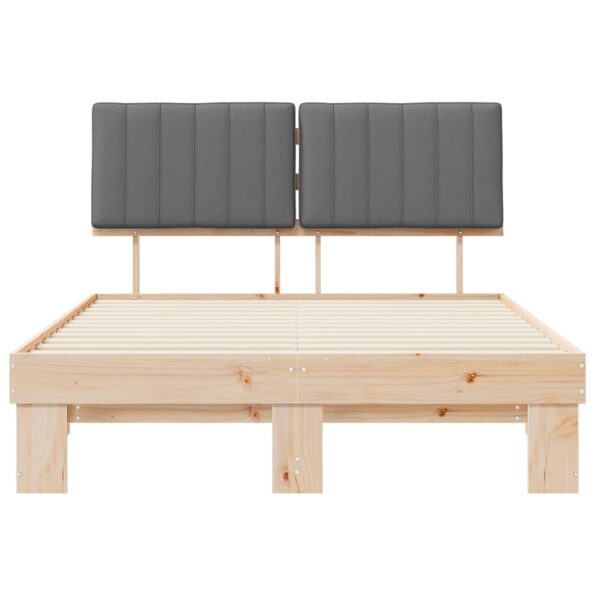 vidaXL Rám postele s čalúneným čelom Svetlosivá 135 x 190 cm – Obrázok 5