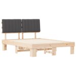 vidaXL Rám postele s čalúneným čelom Tmavo šedá 135 x 190 cm – Obrázok 4