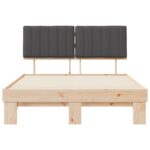 vidaXL Rám postele s čalúneným čelom Tmavo šedá 135 x 190 cm – Obrázok 5