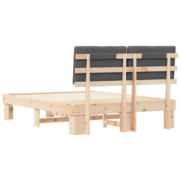 vidaXL Rám postele s čalúneným čelom Tmavo šedá 135 x 190 cm – Obrázok 7