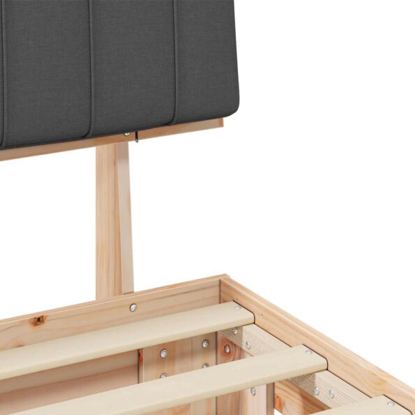 vidaXL Rám postele s čalúneným čelom Tmavo šedá 135 x 190 cm – Obrázok 8
