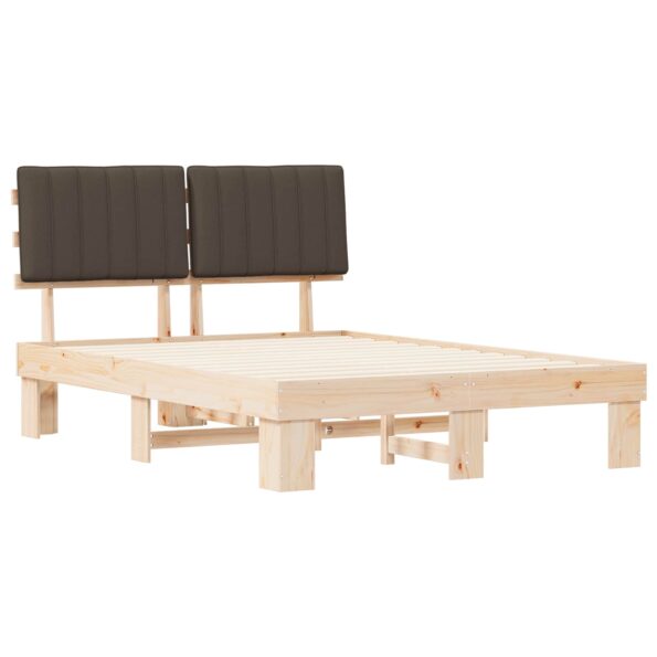 vidaXL Rám postele s čalúneným čelom Sivohnedá 135 x 190 cm – Obrázok 4