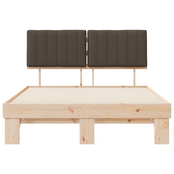 vidaXL Rám postele s čalúneným čelom Sivohnedá 135 x 190 cm – Obrázok 5