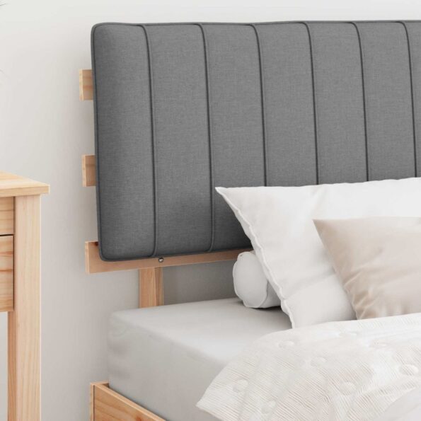 vidaXL Rám postele s čalúneným čelom Svetlosivá 100 x 200 cm – Obrázok 3