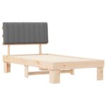 vidaXL Rám postele s čalúneným čelom Svetlosivá 100 x 200 cm – Obrázok 4