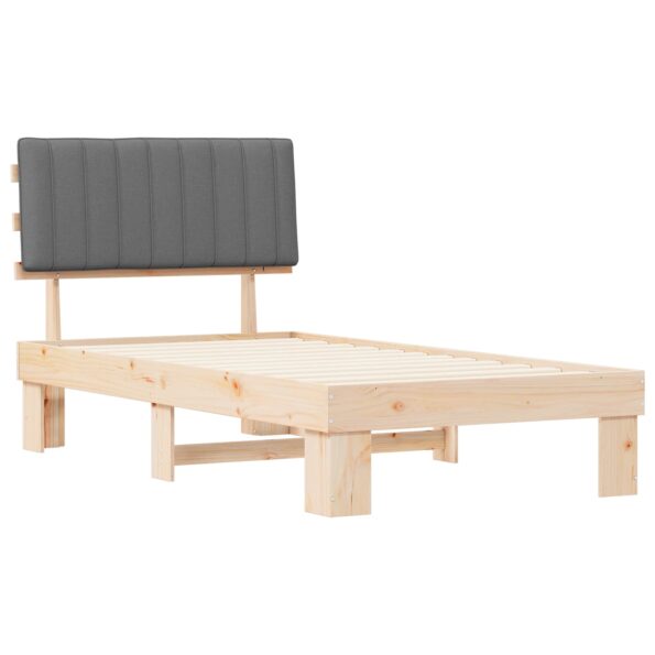 vidaXL Rám postele s čalúneným čelom Svetlosivá 100 x 200 cm – Obrázok 4