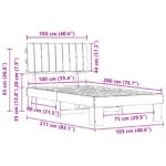 vidaXL Rám postele s čalúneným čelom Tmavo šedá 100 x 200 cm – Obrázok 11