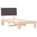 vidaXL Rám postele s čalúneným čelom Tmavo šedá 100 x 200 cm – Obrázok 4