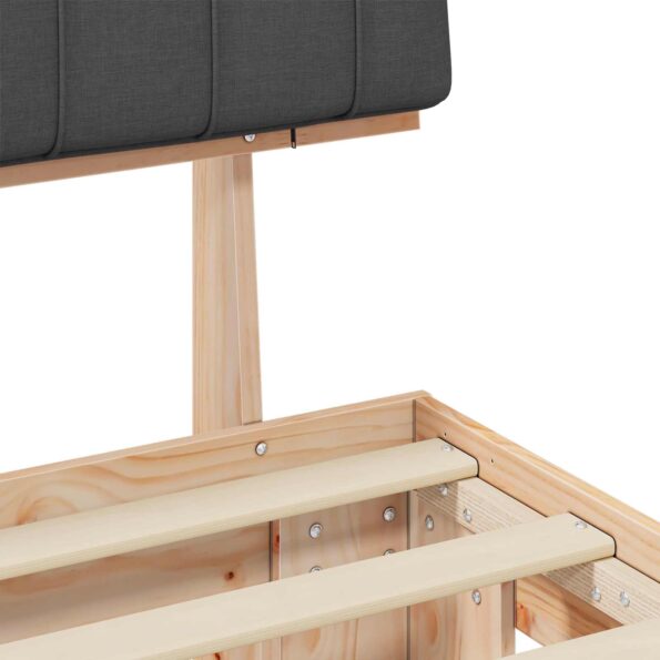 vidaXL Rám postele s čalúneným čelom Tmavo šedá 100 x 200 cm – Obrázok 8