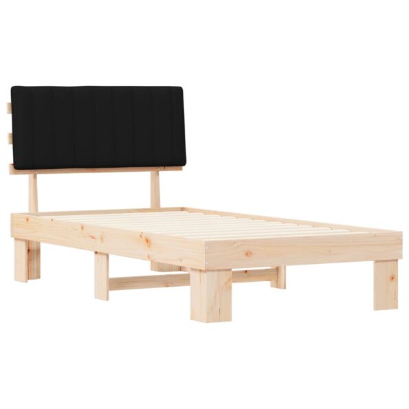 vidaXL Rám postele s čalúneným čelom Čierna 100 x 200 cm – Obrázok 4