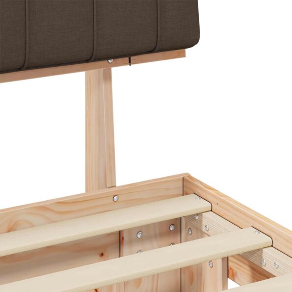 vidaXL Rám postele s čalúneným čelom Sivohnedá 100 x 200 cm – Obrázok 8