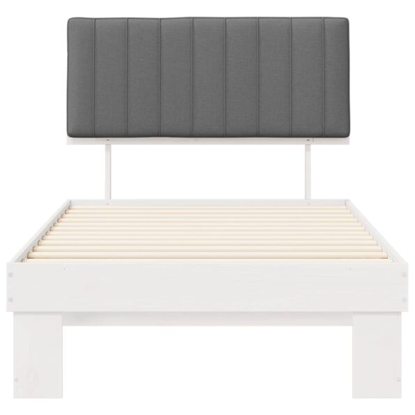 vidaXL Rám postele s čalúneným čelom Svetlosivá 100 x 200 cm – Obrázok 5
