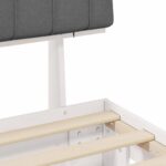 vidaXL Rám postele s čalúneným čelom Svetlosivá 100 x 200 cm – Obrázok 8
