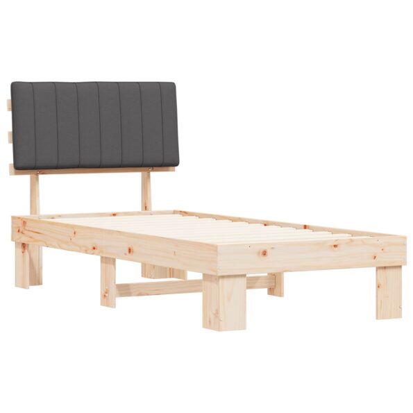 vidaXL Rám postele s čalúneným čelom Tmavo šedá 90 x 200 cm – Obrázok 4