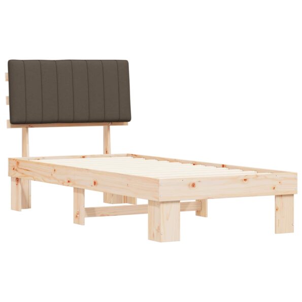 vidaXL Rám postele s čalúneným čelom Sivohnedá 90 x 200 cm – Obrázok 4