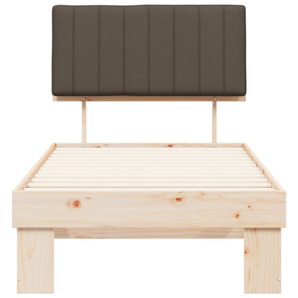 vidaXL Rám postele s čalúneným čelom Sivohnedá 90 x 200 cm – Obrázok 5