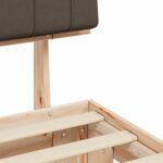 vidaXL Rám postele s čalúneným čelom Sivohnedá 90 x 200 cm – Obrázok 8